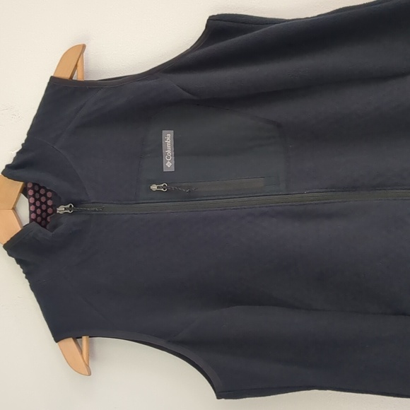Columbia Vest Women's XL Fleece Black Gorpcore Outdoor Pockets Omni Heat - Picture 2 of 9